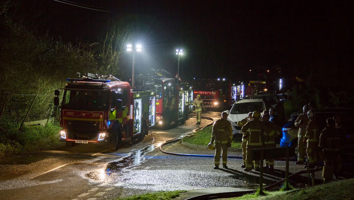 BBCSuffolk's tweet photo. A thatched cottage in Old Newton near #Stowmarket was devastated by fire overnight. The owner thinks the log burner was the cause: https://t.co/JDzJ5dzieX