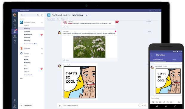 Microsoft rolt eigen Slack-concurrent Teams uit ebx.sh/2mYG97p