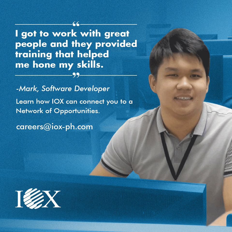 iox_ph's tweet photo. How did #IOXph helped Mark hone his skills? Watch: https://t.co/gJ6HMdQu8k #JavaDeveloper #SuccessStory #ITcareers https://t.co/4IOQXehVtm