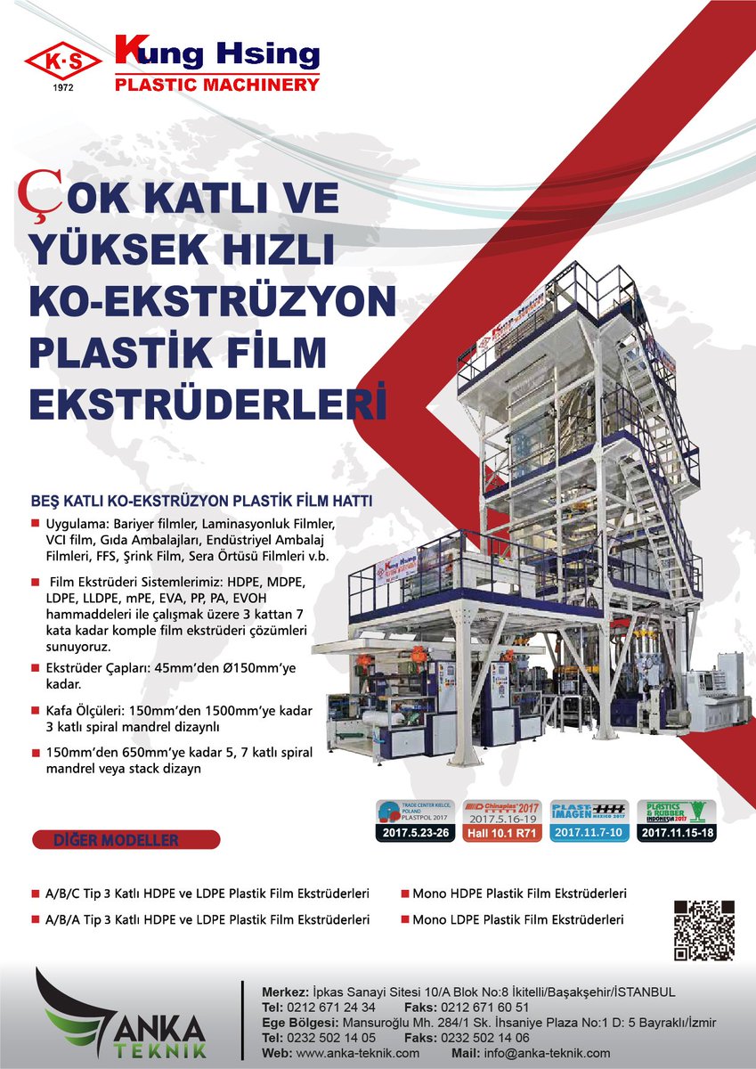 Kung Hsing Çok Katlı Film Ekstrüderleri!
goo.gl/dnpWuA