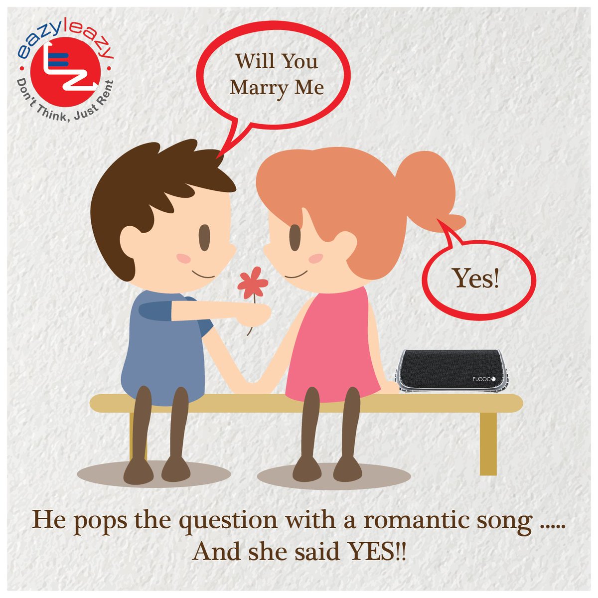 EazyLeazy's tweet photo. Make your proposal extra special by playing your favorite romantic song on our #PortableSpeaker #EazyLeazy #JustRent #DontThink https://t.co/f89TUOKaxB