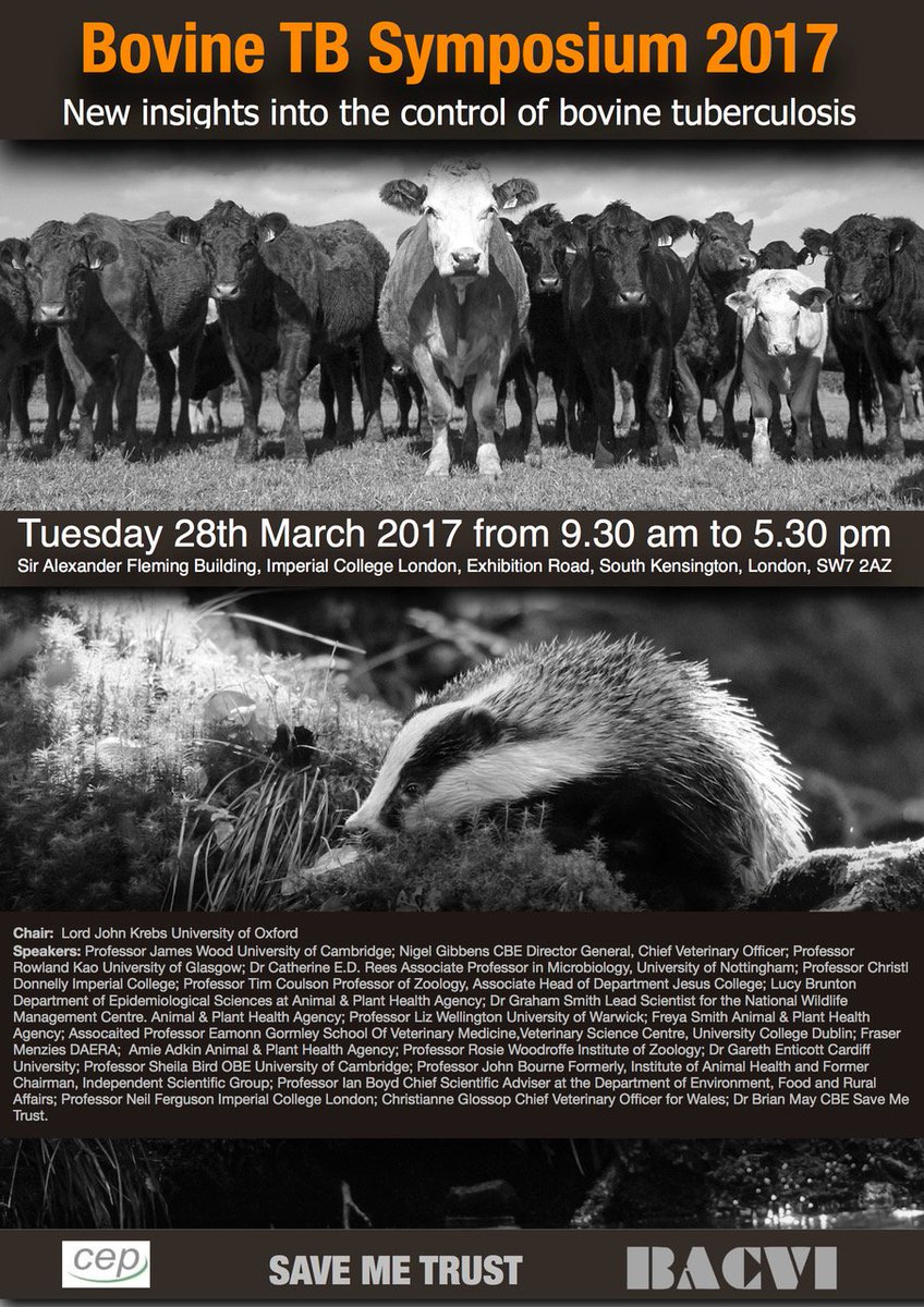 NigelPalmer42's tweet photo. Bovine TB is a terrible disease Join us at this unique Symposium The only time all the experts will be together #savedbyscience https://t.co/eY3CvPneHU
