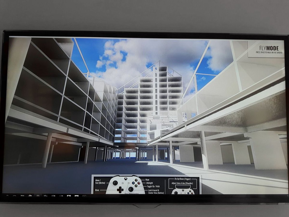 We hebben het pand aan de #Friesestraatweg gerenderd via een game engine en al wandelend via #Revit controleren we het gebouw. #enscape #BIM