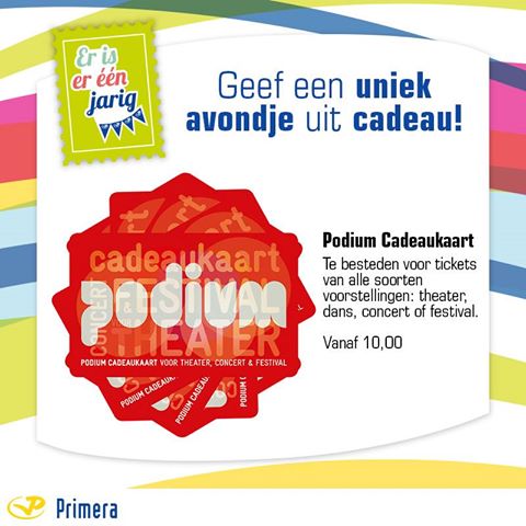 Krijgt de jarige geen genoeg van #festivals, #theater, #concerten of #dans? Geef dan de Podium #Cadeaukaart! #FestivalSeason