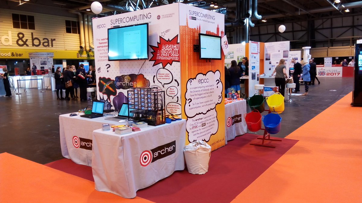 ARCHER_HPC's tweet photo. @ARCHER_HPC booth, including Wee Archie, @BigBangFair: looking great!  Doors about to open. https://t.co/KYyvsaoLaQ