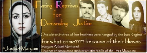 Metanat8's tweet photo. Maryam Akbari #Monfared is still being persecuted 29 years later because she is the sister of 3 victims of #1988massacre #hrc34 #Iran https://t.co/fQ1I1VE8og