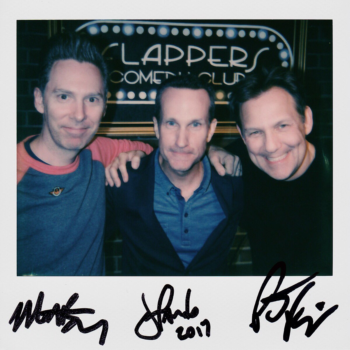 portroids's tweet photo. Never Not Funny's Jimmy Pardo (center), Matt Belknap (left), and Pat Francis (right) after #PCAT17 … https://t.co/GYdXfc6PHQ https://t.co/4P90qohTNO