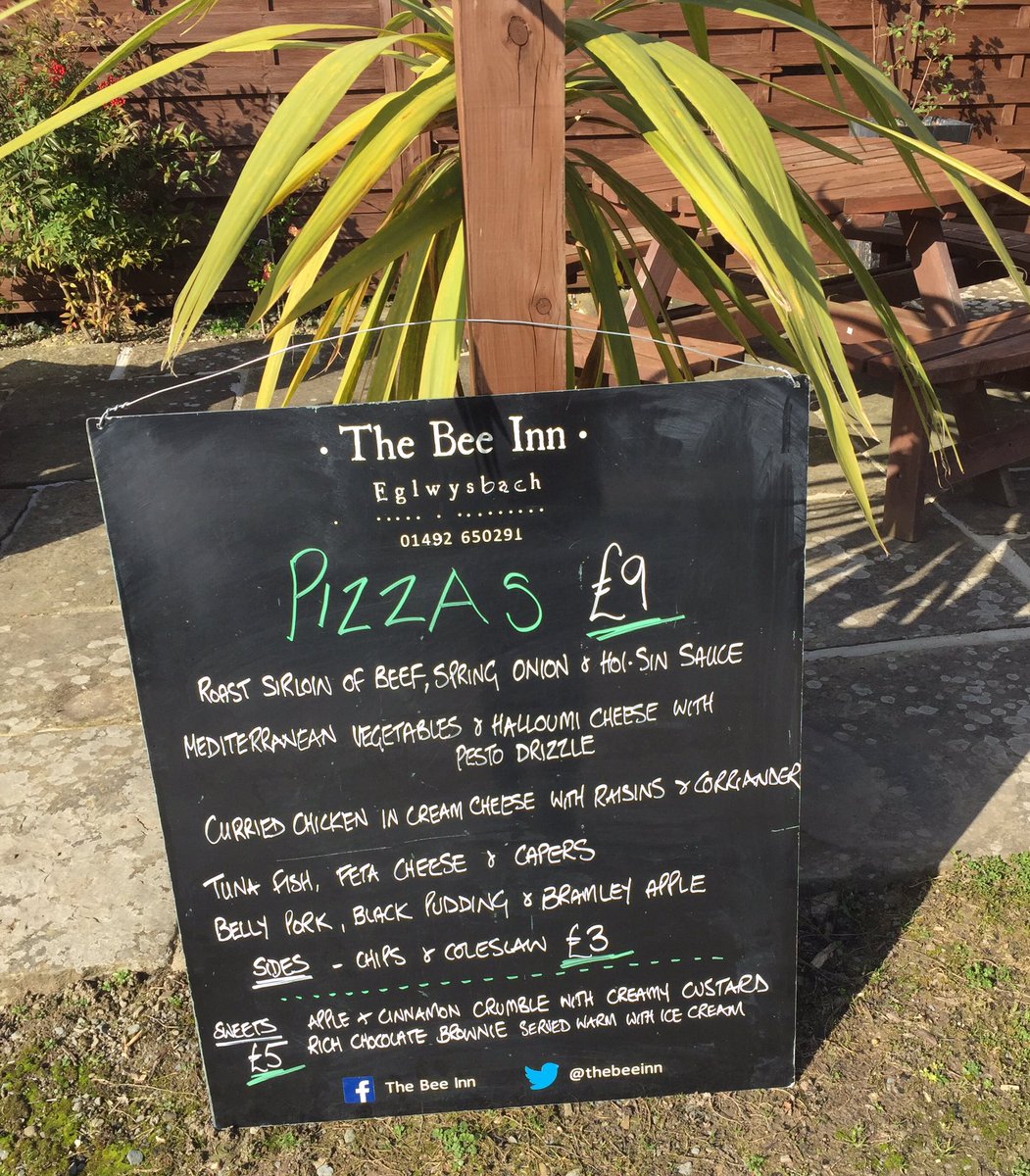 TheBeeInn's tweet photo. Sun's out! talking of hot this weeks pizza menu is sizzling!!! 
#BeedoesTakeOut see you later 🌞🍻 https://t.co/iurAqSXqdE