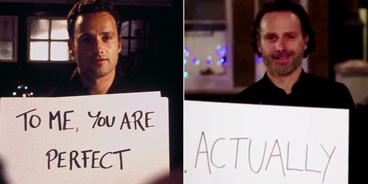 people's tweet photo. Watch Andrew Lincoln bring out his cue cards in the new #LoveActually reunion trailer 😍 https://t.co/SeXlM2076q https://t.co/R6VaDBBWjx