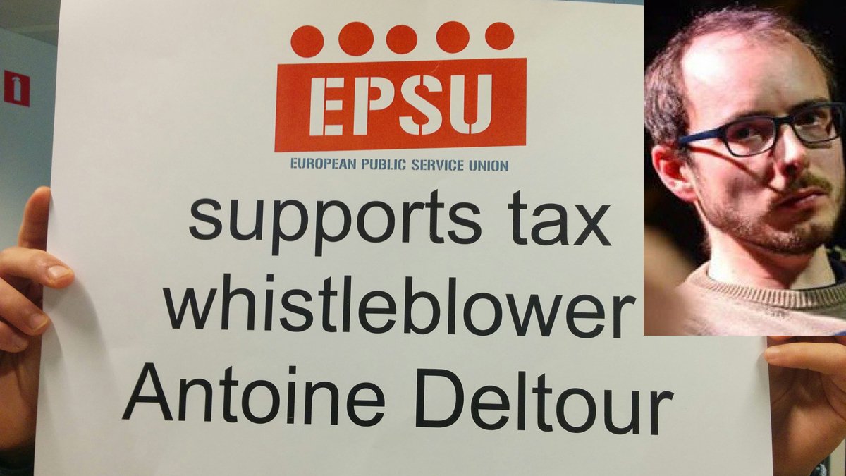 EPSUnions's tweet photo. Condemning hero #Luxleaks @support_antoine 1/2 year jail &amp; 1.5k€ fine is a disgrace. #Europe needs 2 protect whistleblowers not tax avoiders https://t.co/MqilXEc1iw