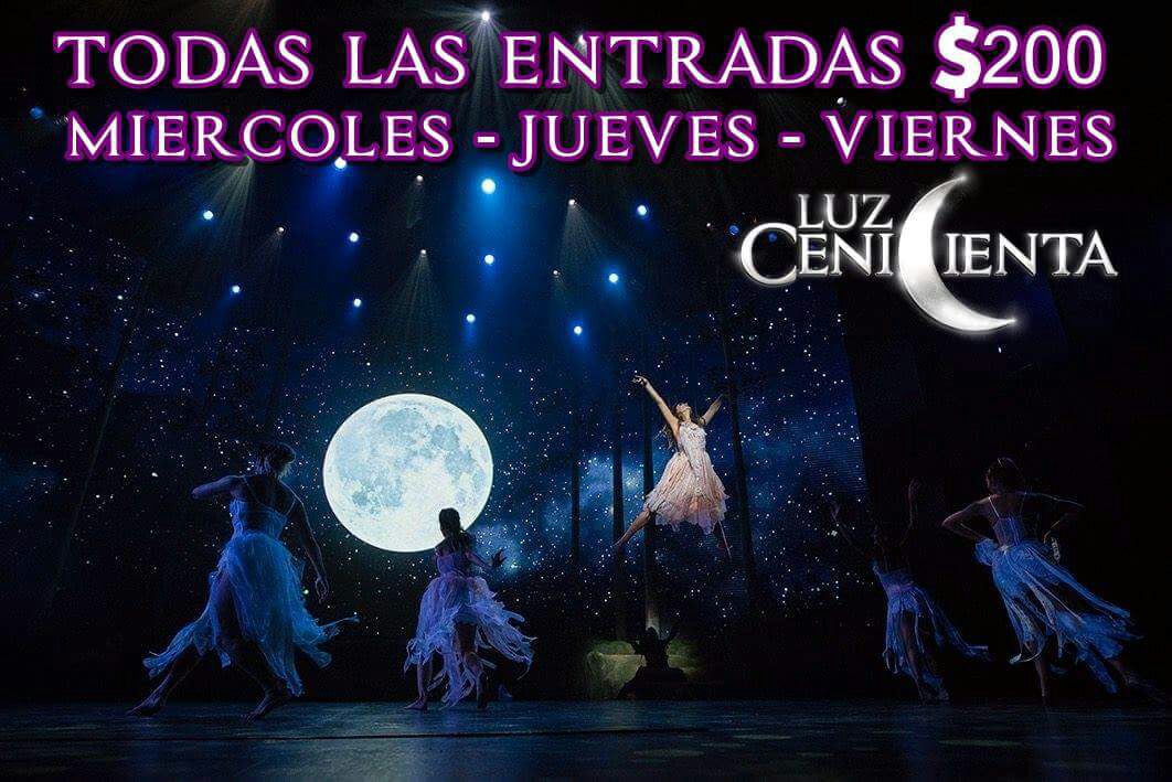 Atención!  Miércoles Jueves y Viernes TODAS LAS LOCALIDADES  $200!!!! #todosalteatro #luzcenicienta