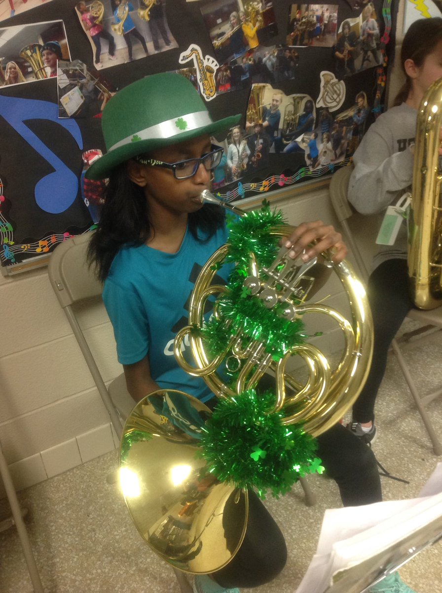 BandisGrand's tweet photo. Check out the awesome instrument decorations at this Spring's #FoyerFest! @WVBulldogs #ThinkSpring #greenmachines #Band #5thGrade https://t.co/1BNwFfMUex