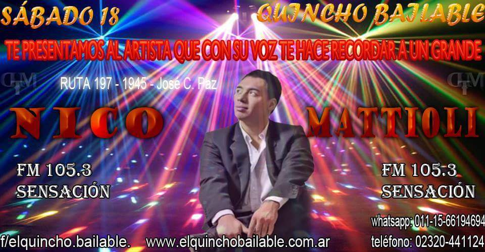 YeeBermudez's tweet photo. Sabado 18  @nicomattioli17 
•Club 17  unidos 
•Tropitango Bailable 
•quincho De Jose C paz
•tornado de J c Paz
•latino Once 
•Chankanab https://t.co/Oz2Kq9vK3N