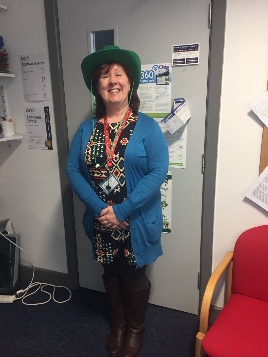 StCeciliasITDep's tweet photo. ICT teacher Mrs Patton puts on her #ceiliDancing shoes #StPatrick @StCeciliasDerry https://t.co/iK4TSViufB