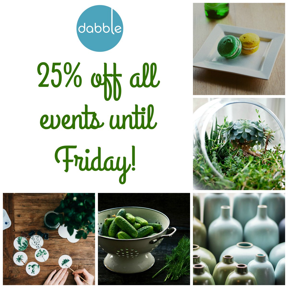 Dabble_Denver's tweet image. 🍀 Green means go! Take 25% off your next adventure up to $50! Hurry, your luck will run out Friday at midnight! bit.ly/StPaddys25🍀