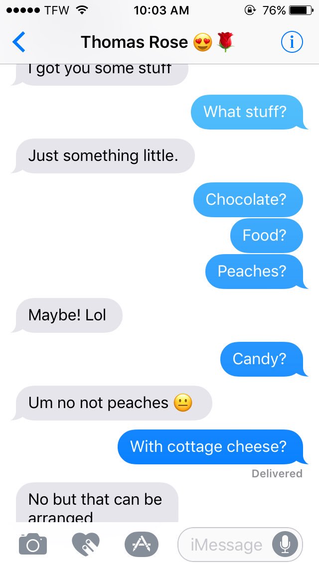 FullerDarby's tweet photo. He loves me and my strange obsession with peaches and cottage cheese 🍑 @_t_tom_ https://t.co/e4mMCf6Xtm