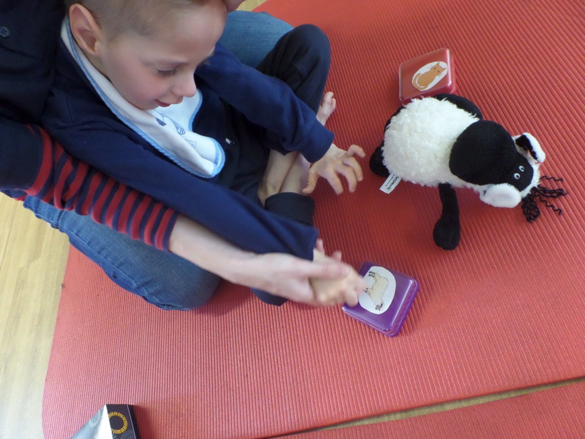 SticknStep1's tweet photo. Rhys and Alfie worked so hard in their session! They used switches to help them make decisions and communicate with others! #CEAW https://t.co/MheOlB2c73