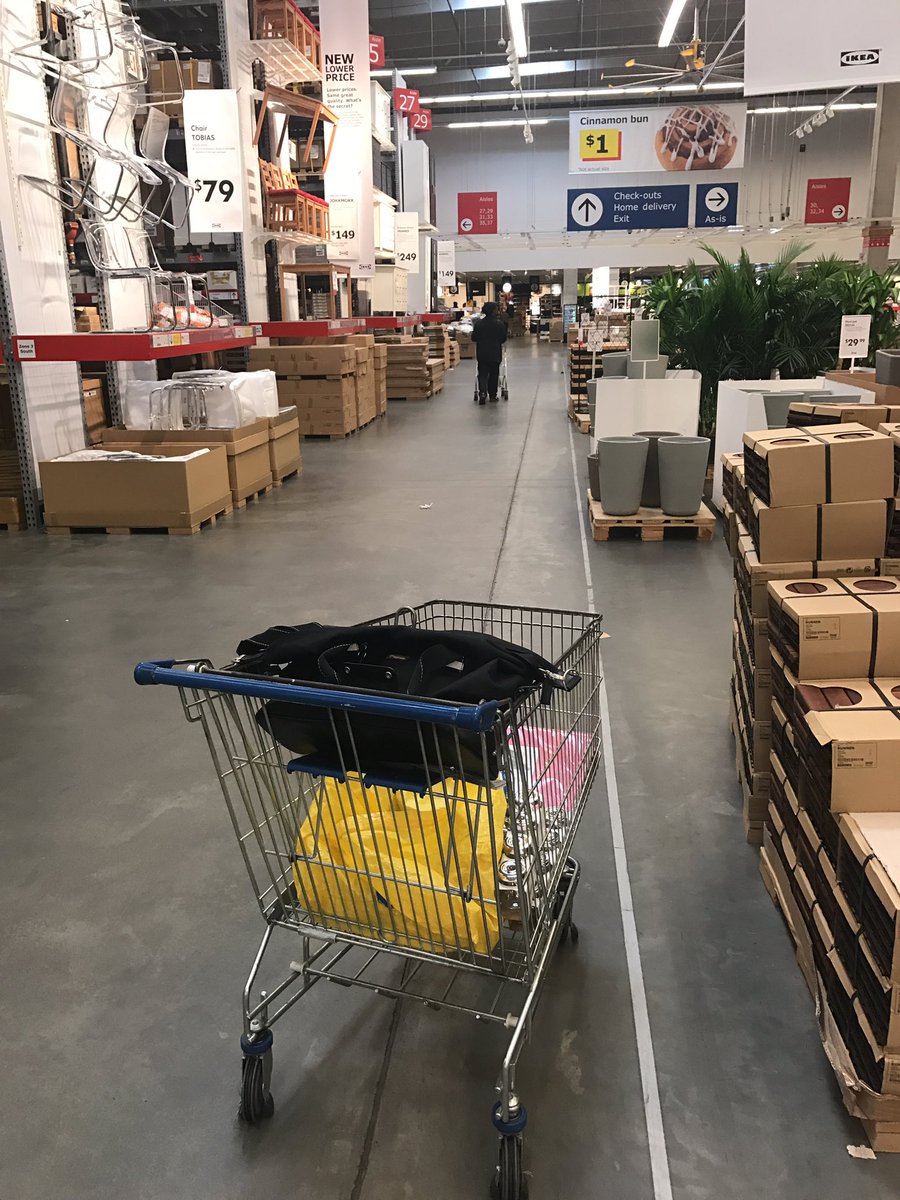 TimberleyJ's tweet image. Shout out to @IKEAUSA slick marketing. They make shoppers walk around the whole store. Please upgrade your carts. #NeedAnAlignment 🤔🤑😔