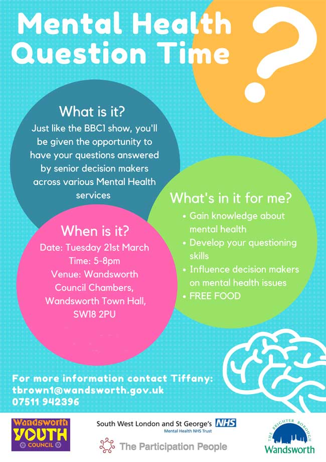 wandbc's tweet photo. Young people invited to @WBCYouthCouncil Mental Health Youth Question Time March 21. Free pizza provided https://t.co/5toOPIyzUt https://t.co/8RGYqO0Se8