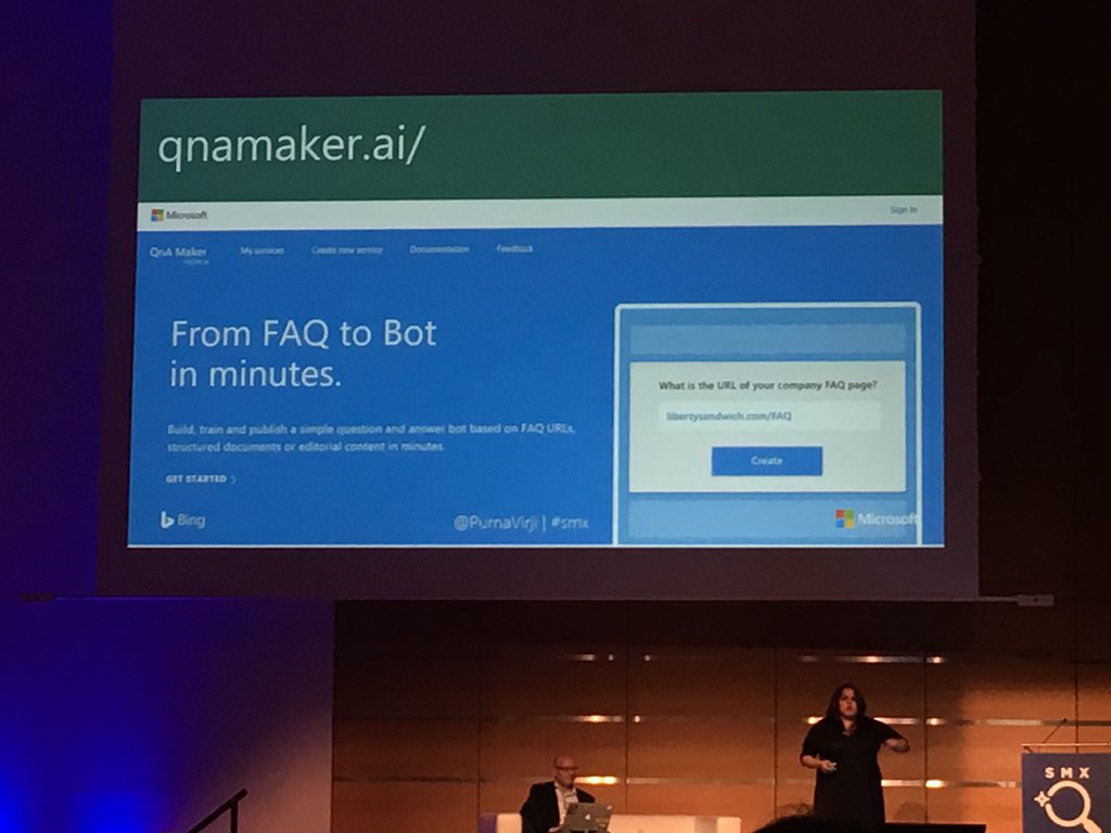 biz2byte's tweet photo. Empfehlung von @purnavirji : starte deinen eigenen #Chatbot . Hilfreich u kostenlos: qnamaker.ai #SMX #biz2byte https://t.co/3YNbIvAYxb