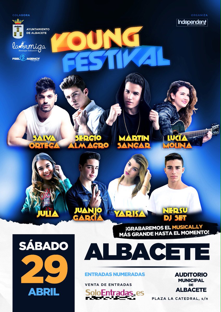IndepProdMus's tweet image. Sábado 29 Abril ALBACETE 
YOUNG FESTIVAL 
Auditorio Municipal