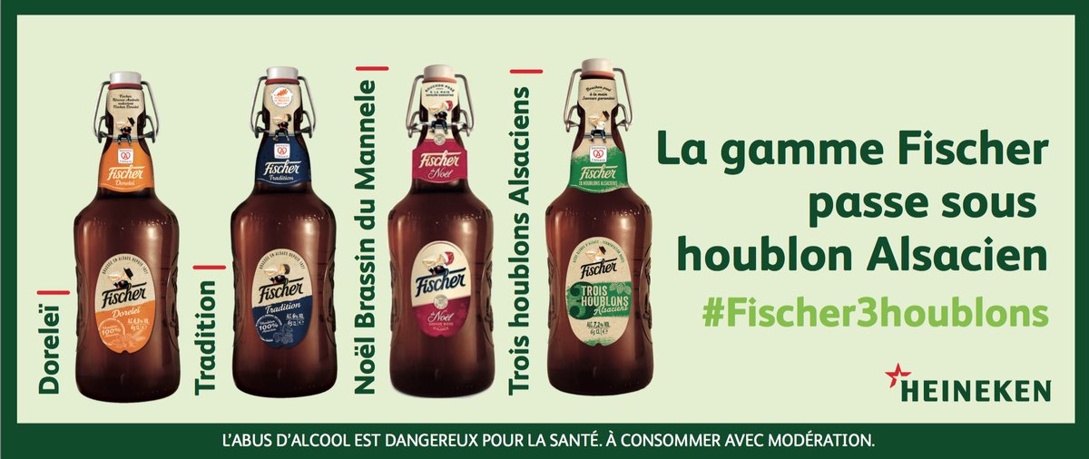 HEINEKENFrance's tweet photo. .@HEINEKENFrance réaffirme la forte identité Alsacienne de sa marque emblématique Fischer : la gamme sera sous houblon Alsacien https://t.co/8WRuZ87EJr