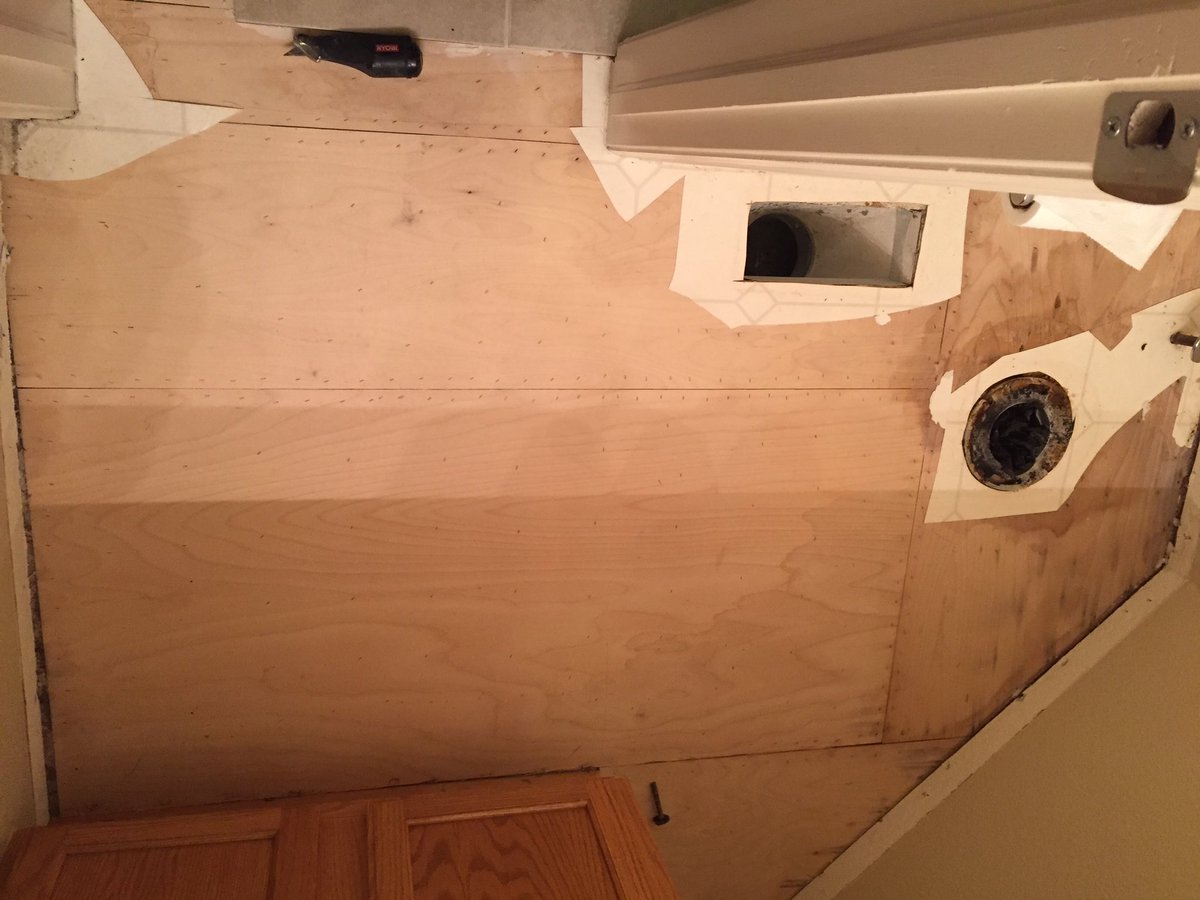 MCSBuild's tweet photo. Pretty #smallbath #install new #ceramicfloors #handyman #flooring #improving #upgrade #house #bath #diy #mydog #parker https://t.co/lJFxKxA2At