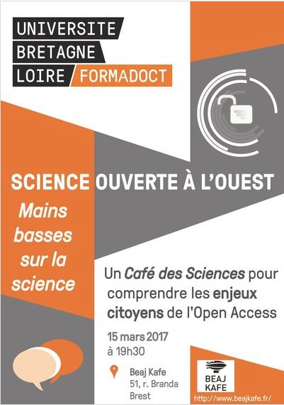 UBO_UnivBrest's tweet photo. 19h30 au Beaj Kafe 51 rue Branda : #OpenAccess #diffusionScientifique organisé par @bu_ubo et @Formadoct_UBL https://t.co/oDaoffqI2C https://t.co/N07mRLZlZh