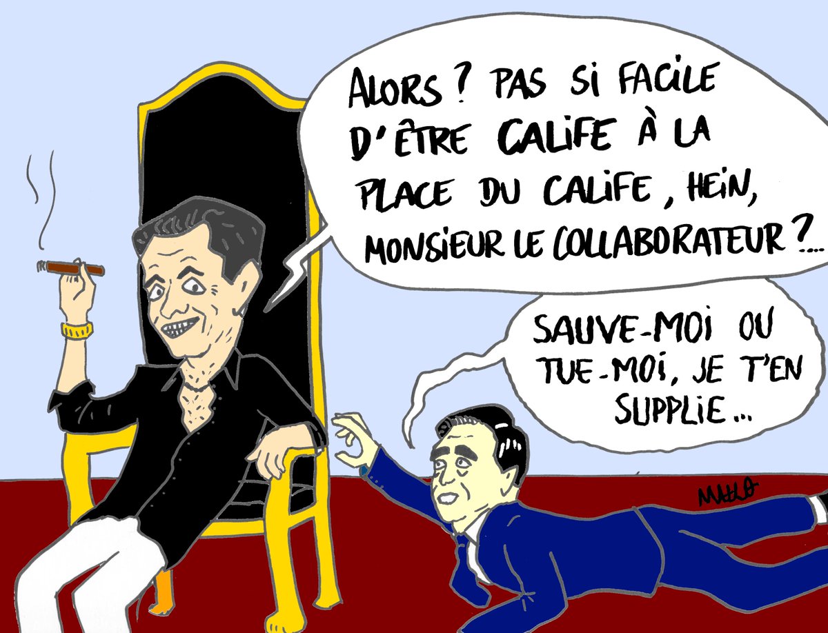 Les rapports compliqués de #fillon avec la Sarkozie... #scarface @2017endessins @dessindebout @dessinpresse