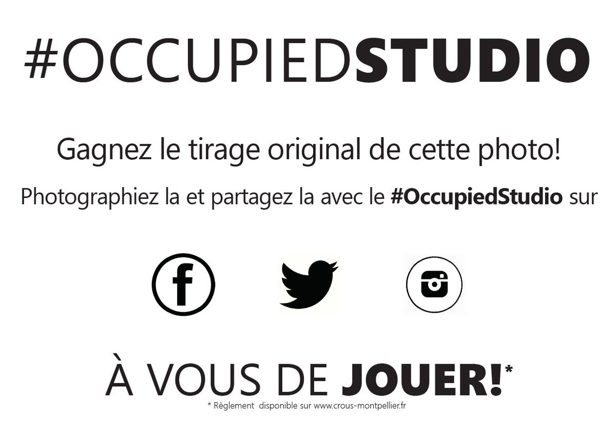 culturecrous's tweet photo. #OCCUPIEDSTUDIO - Nouvelles photos à gagner à Boutonnet, Figuerolles, Près d'Arènes et près de @MontpellierBS ! #JACES2017 #Expo https://t.co/R6S7l9GniY