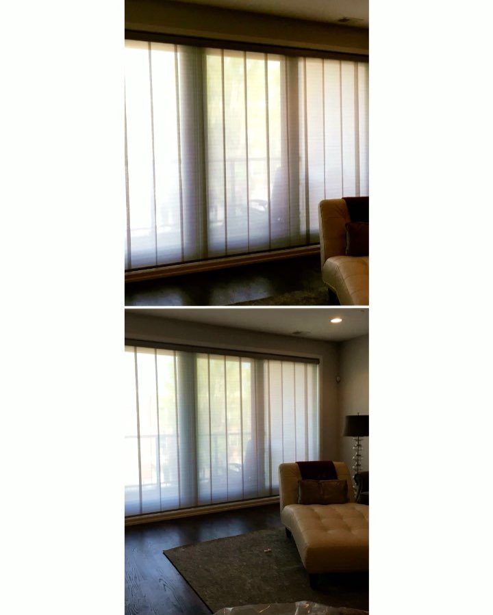 BeyondShades's tweet photo. Skyline Gliding Window Panels and Provenance Woven Woods in Chicago. 
#windowshades #automaticwindowshades #customw… https://t.co/CejnLBz5mM