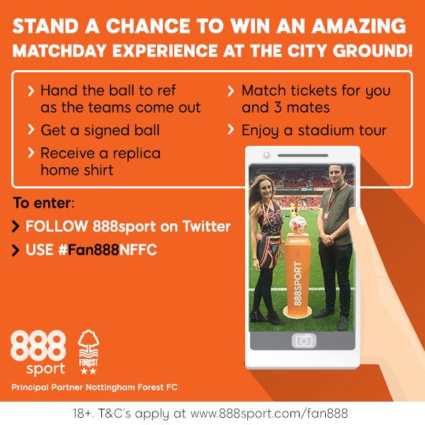 MASSIVE game against Derby on Sat, <a href="/NFFC/">Nottingham Forest</a> fans - and you could be there as our Fan888!

FOLLOW &amp; RT to enter for chance to win!! #Fan888NFFC