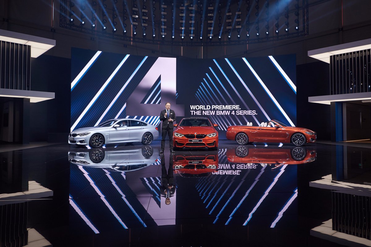 BMWEspana's tweet photo. Los nuevos #BMWSerie4 se presentan el #GIMS cargados de la adrenalina de la serie más audaz de #BMW #BMWGIMS https://t.co/vkMOlefwki