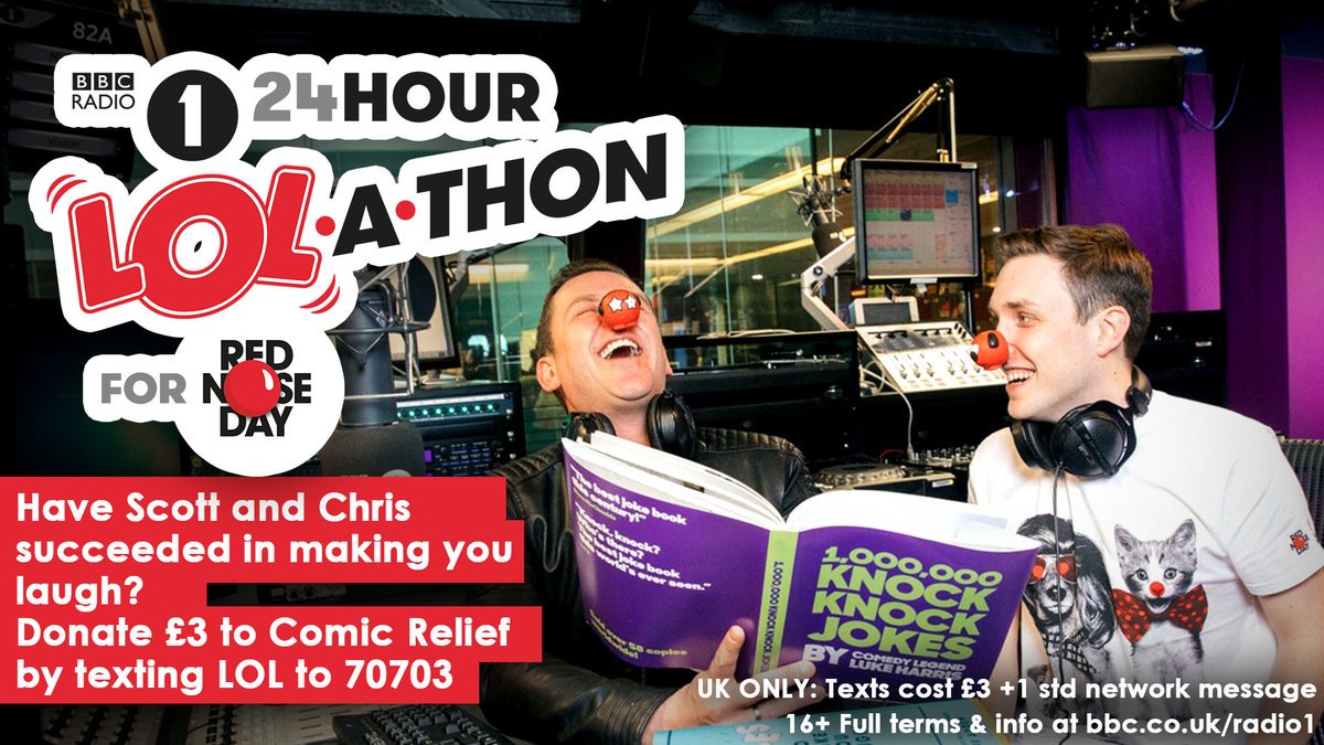 BBCR1's tweet photo. Text LOL to 70703 to donate £3 to @comicrelief! 📲 UK only. 

Texts cost £3 plus 1 standard message. Full terms 👉 https://t.co/wbY8AbVknL https://t.co/yj6b4bqJTS