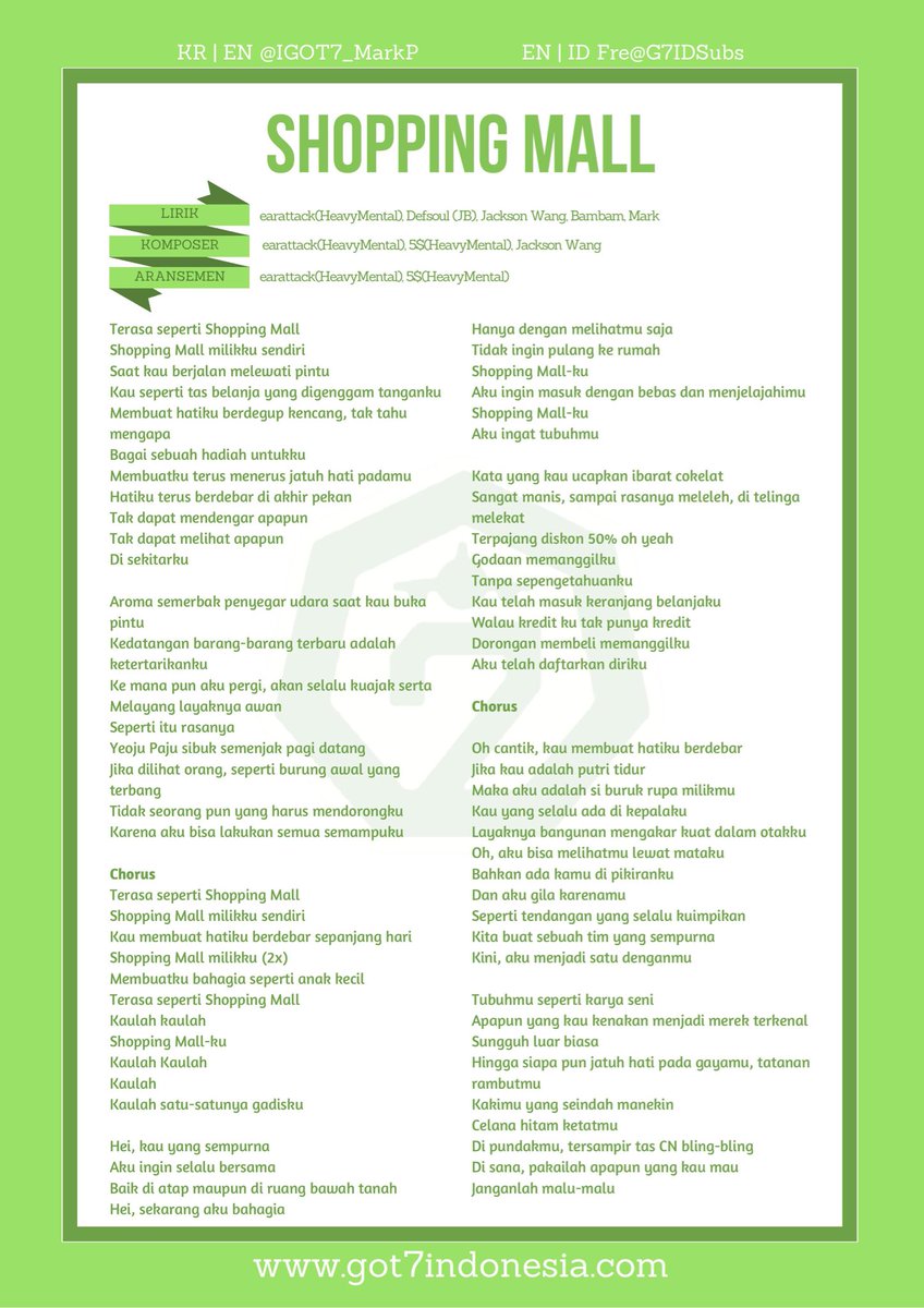 Got7 Indonesia On Twitter Indo Trans 170313 Lirik Lagu Album