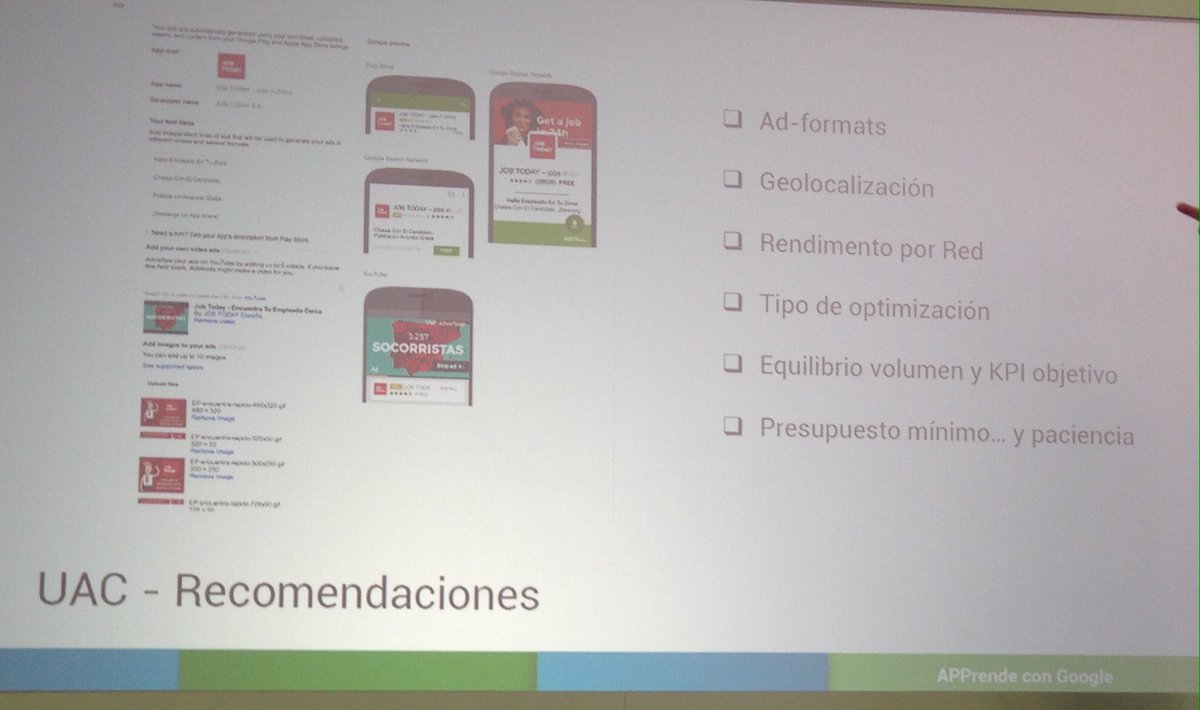 adrianafreitas's tweet photo. At #APPrendeconGoogle #APP #Success w/ @lucasgrimi @eStudio34 @cabify_espana @JobstodayUK #UAC Recommendations https://t.co/POLXhI7qh4