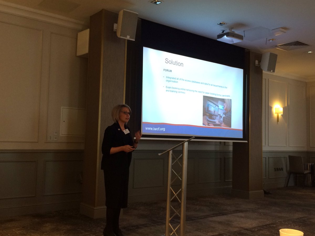 eCom_Allan's tweet photo. .@IWCFmontrose operations manager highlights the benefits of #eAssessment at eCom Conference today #eCom17 https://t.co/SdPjxxa7tQ