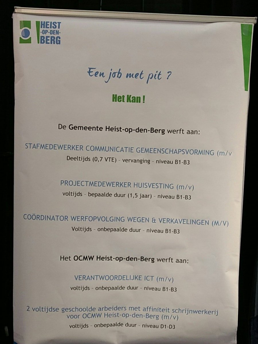 PonnetA's tweet photo. Onze vacatures @Jobevent_Heist @heistodberg https://t.co/vqAo5JuO2f