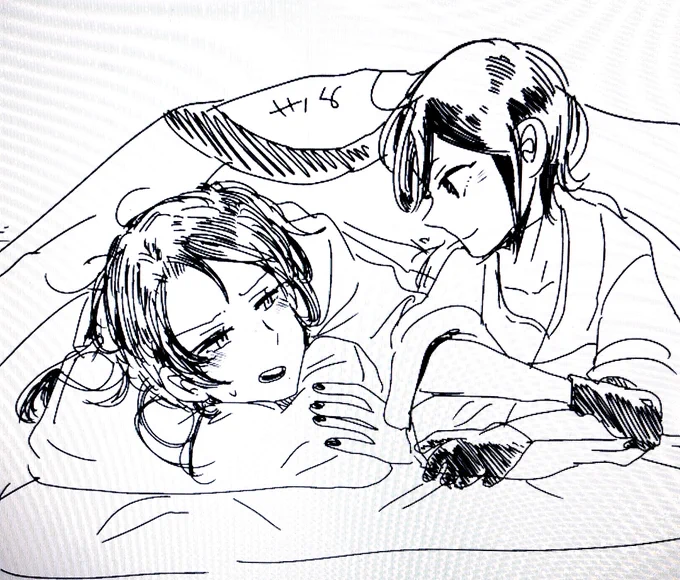 眠る行為を怖がる加州が薬研のとなりで爆睡してた
薬研「寝るのが怖いって言ってたわりには気持ち良さそうに寝てたぜ、おはようさん」
加州「わー、寝てた?あ、待っていま俺すっごいボサボサで顔もひどいでしょ………おはよ、ありがとね」 