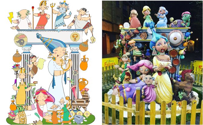 FallasOP's tweet photo. GALERÍA| Así es el laborioso paso a paso de la creación y montaje de una falla infantil - https://t.co/zBJyIKRvxZ https://t.co/S5UmpTG0a9