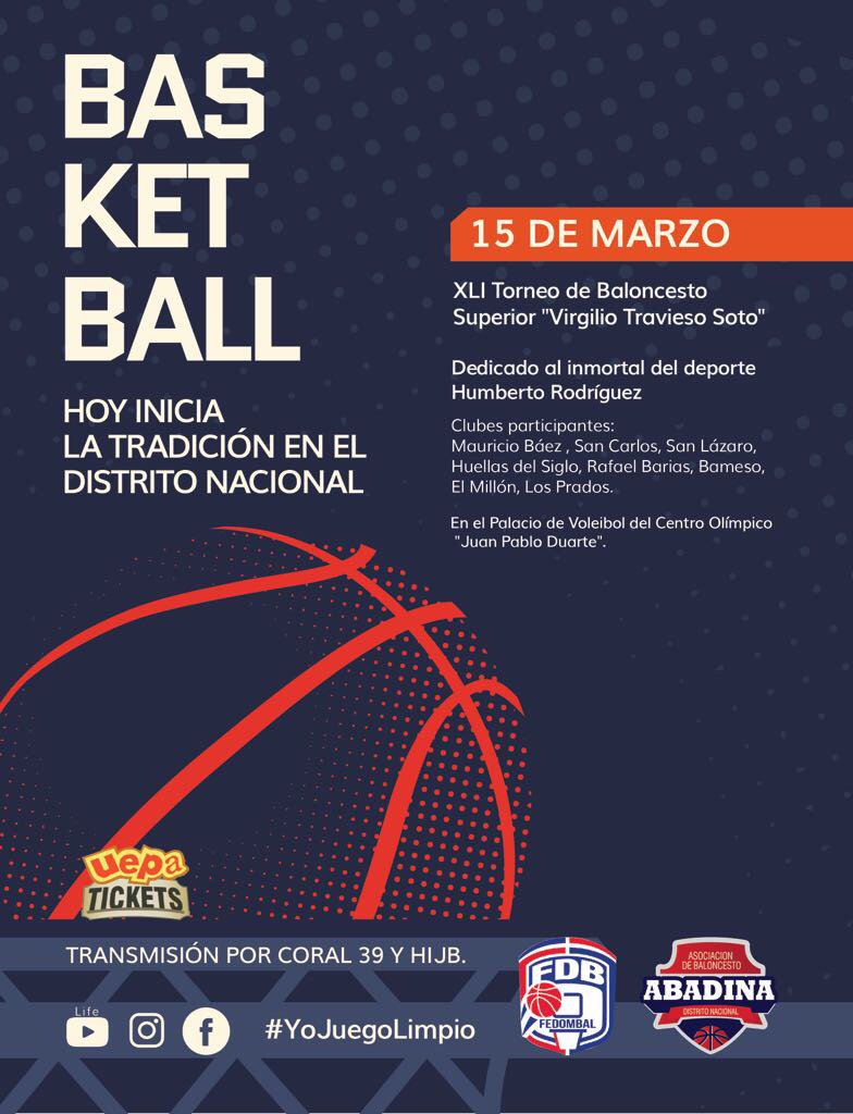 Vamos a apoyar este torneo de Baloncesto Superior del Distrito Nacional q inicia esta noche.