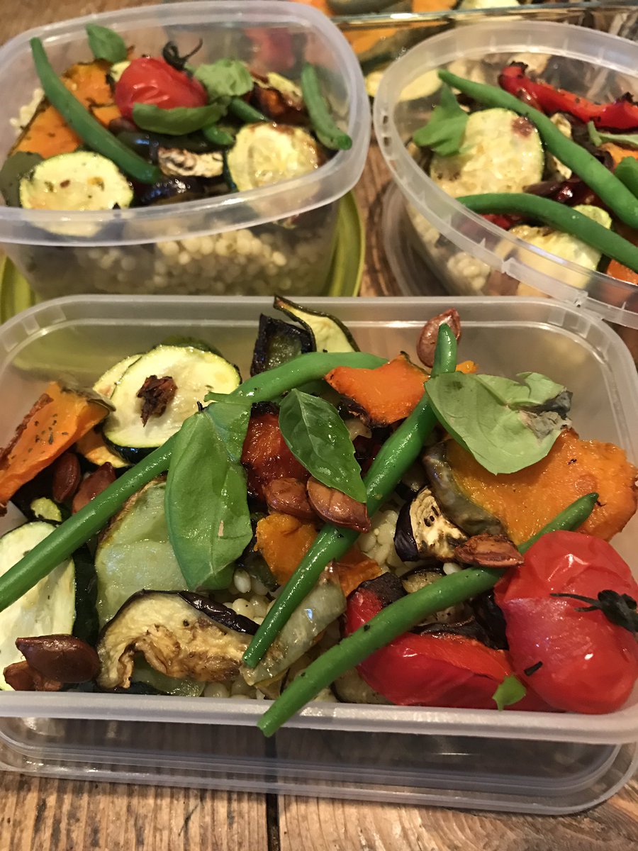 FisforFood1st's tweet photo. Healthy family packed lunch ideas. Giant couscous, basil pesto with roasted vegetables &amp; seeds. #vegan, #vegetarian #makeyourown. Save £5x3! https://t.co/d9M7rCLCUF