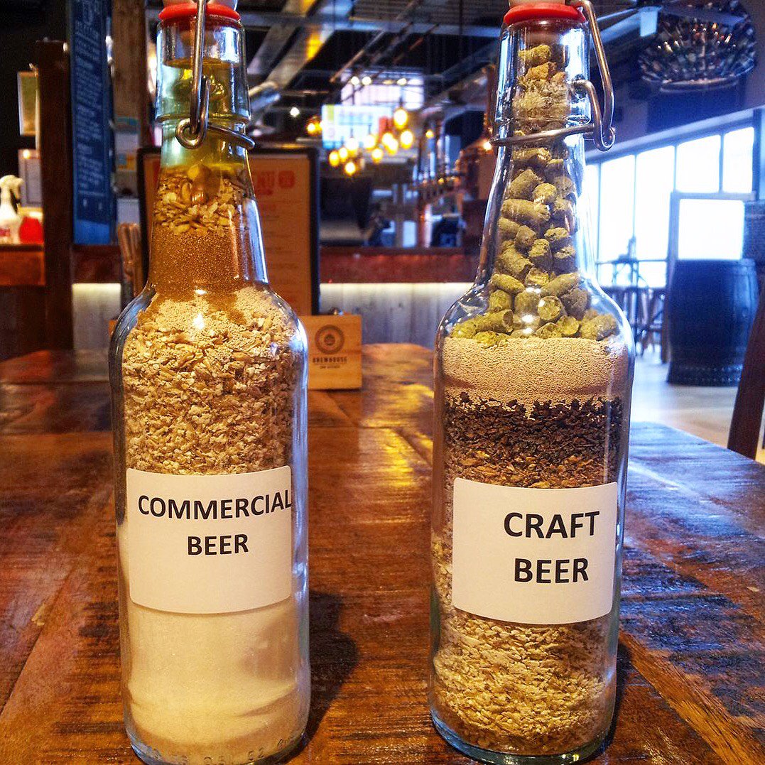 BrewhouseUK's tweet photo. A visual representation of what goes into a commercial vs. craft beer... phenomenal difference!🍺🤓😲#brewpub #hoppy #CraftBeer #brewtifulview https://t.co/Qhnb3mei6q