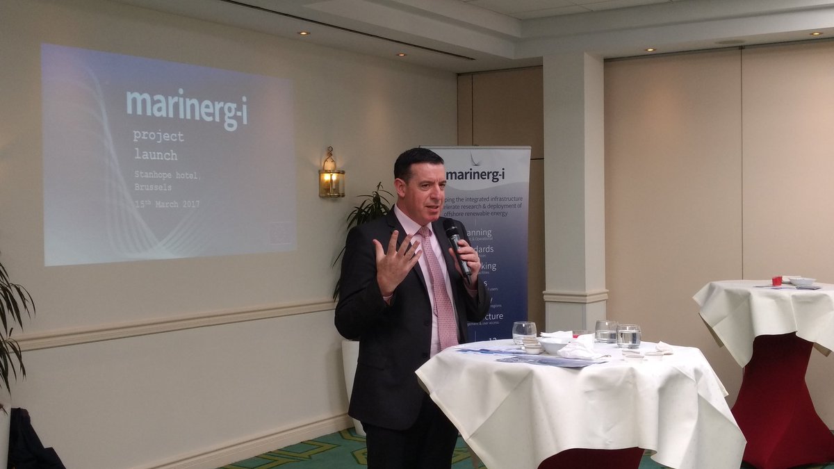 MaRINET2_EU's tweet photo. Declan Meally @SEAI_ie speaking at the launch of the Marinerg-i project in Brussels https://t.co/EultfqjDoM