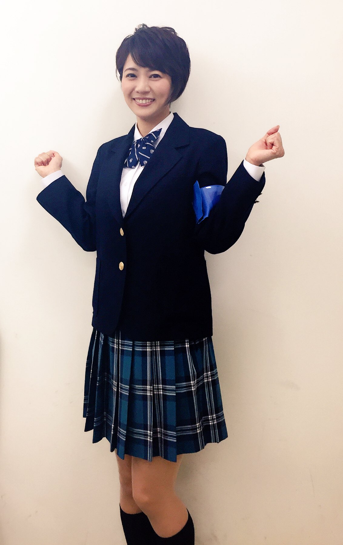 Twitter पर 村井美樹 今日はqさま 収録でした 久しぶりの制服ー