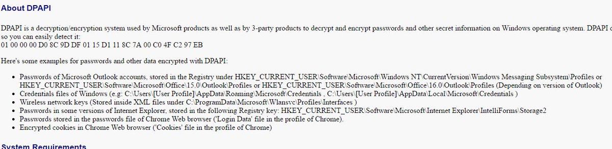 KamilZm's tweet image. #DPAPI #decrypt for Windows via @nirsoft 
nirsoft.net/utils/dpapi_da…