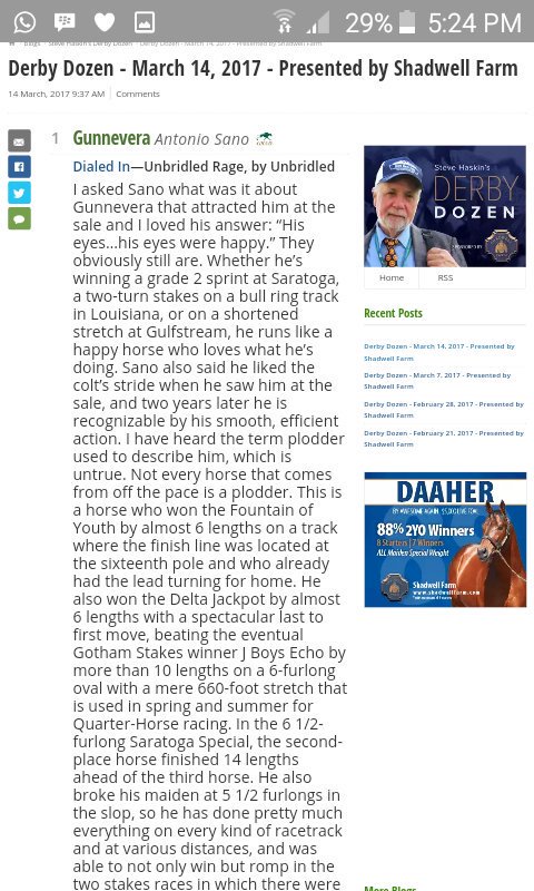 gunnevera's tweet photo. @BloodHorse @SteveHaskin #1 Derby Dozen https://t.co/Ey96ZEaOK0