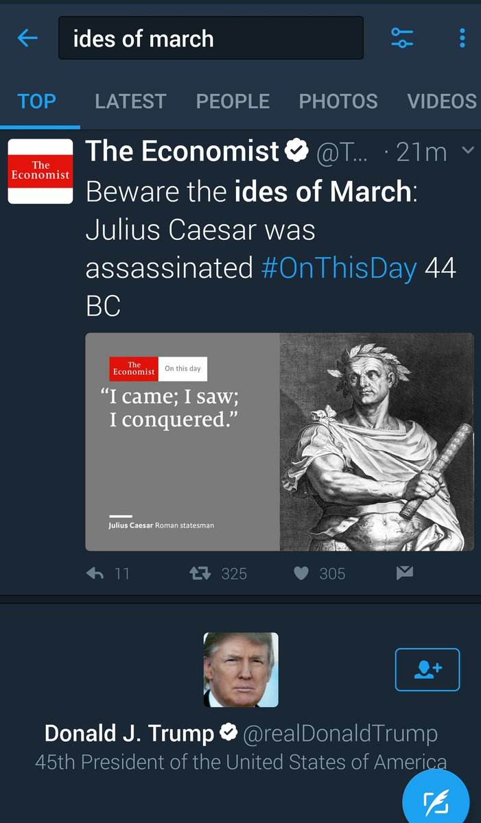 FluxSpectrum2's tweet photo. Search "Ides of March" and Twitter is like "how about Trump?"
Well played Twitter, well played. #eidmar https://t.co/iQ72nrY64w