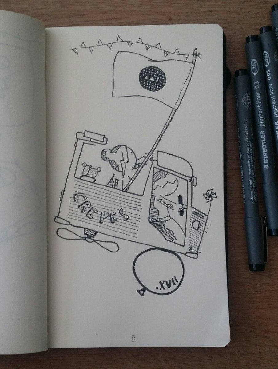 Benouat's tweet image. Gribouiller ses rêves 😊 avoir un #FoodTruck avec un vieu #CitroenHY 👊 et puis faire des crêpes 😍 @lepapier_ @CitroenFrance @STAEMars