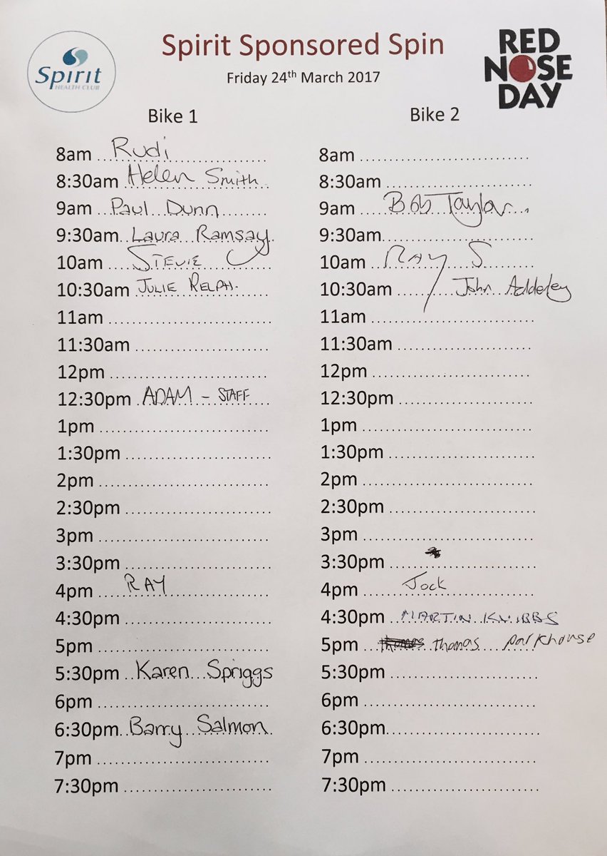 LauraRamsay88's tweet photo. We need your help!  @SpiritAylesbury are doing a Sponsored Spin for Comic Relief. Call 01296 734049 to book your slot! #rednoseday https://t.co/YTzb0UcEla